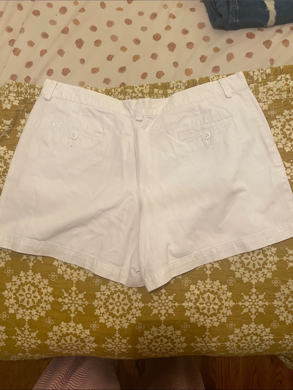Ralph Lauren Sport White Cotton Chino Shorts with Navy Pony FLAWED - Picture 4 of 5